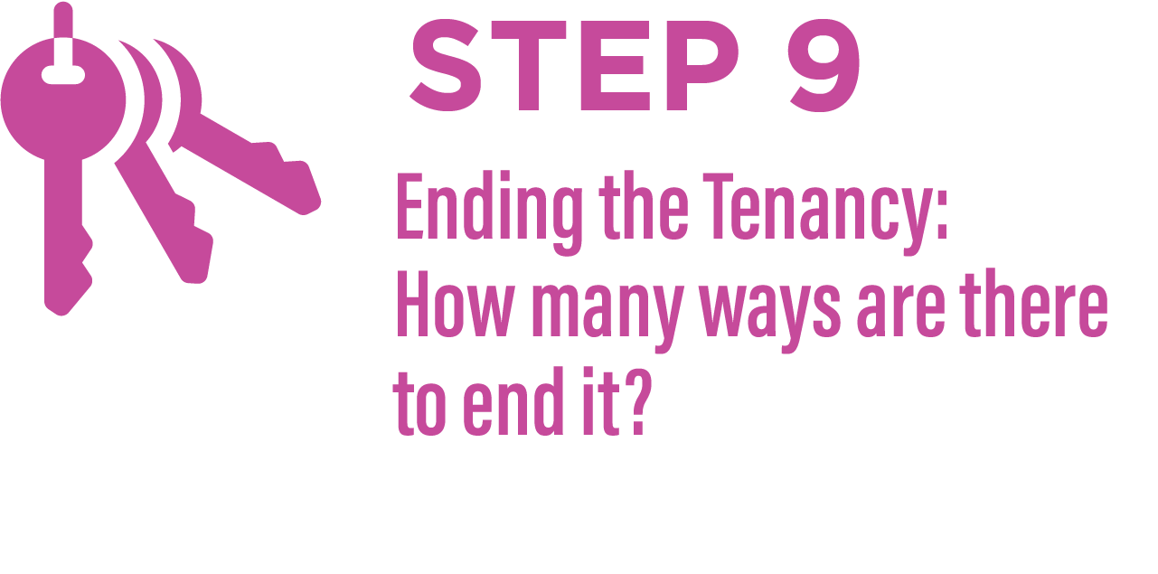 Step 9 Ending the Tenancy: How many ways are there to end it?